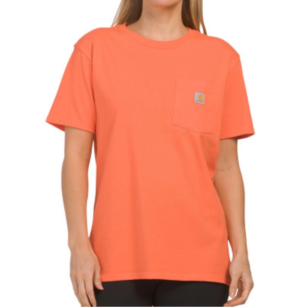 CARHARTT Loose Fit Coral  Short Sleeve Pocket T-Shirt Size S 🆕